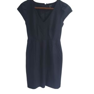 J Crew Super 120's Black Pencil Dress Size 0